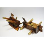 Two beech and brass plough planes by W Sargent, Reading.