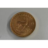 A 1974 Krugerrand gold coin,