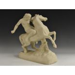A 19th century Parian equestrian group, of an Amazon on Horseback,