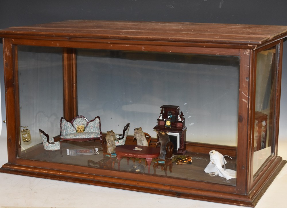Taxidermy - a novelty diorama, inspired by the work of Walter Potter, of a séance of mice,