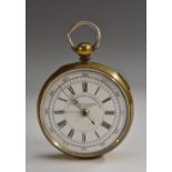 A 19th century Swiss Centre Seconds Chronograph pocket watch,