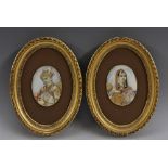 Indian School (19th century), a pair of portrait miniatures, of a man and his wife,