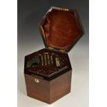 A 19th century rosewood concertina, by C Wheatstone, London, forty-eight keys,