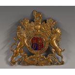 A 19th century enamelled armorial plaque, the Royal coat of arms, 11.