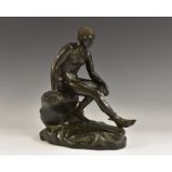 Neapolitan School (19th century), a dark patinated Grand Tour bronze, Seated Hermes, 27.