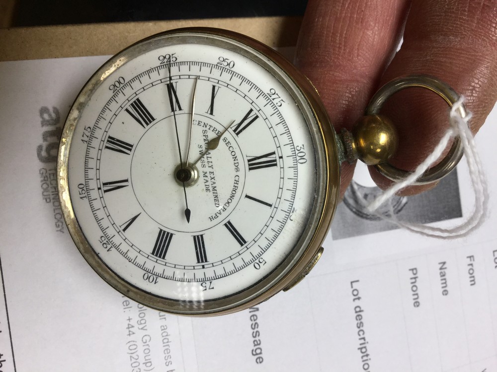 A 19th century Swiss Centre Seconds Chronograph pocket watch, - Image 2 of 6