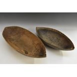 Tribal Art - an Oceanic feasting bowl, quite plain and of dug-out construction,