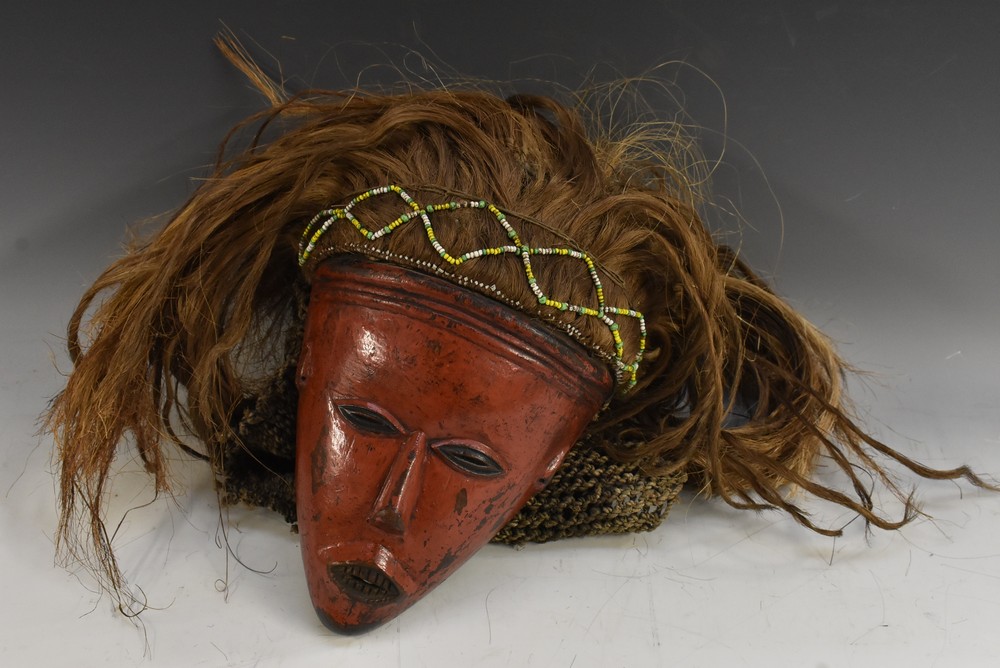 Tribal Art - an African mask, probably Chokwe, Congo region,