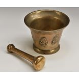 A 17th century bronze mortar,