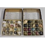 Geology - a set of twenty gemstone specimens, each labelled and corresponding to a key, boxed,