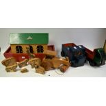 Wooden Toys - a mid 20th century Good Wood Noah`s Ark,
