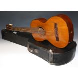 A Spanish classical guitar, Salvador Ibanez, Valencia, 1/4 size, in fitted case, with instructions,