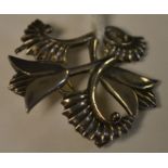 An Ivan Tarrant Palmette silver brooch, from a design by Geoffrey G Bellamy,