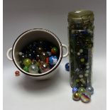 A large quantity of glass marbles, including early/mid 20th century,