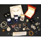 Costume and Designer Jewellery - paste set rings, earrings,