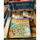 Toys and Juvenalia - a Gwent garage; a Joe 90 jigsaw; a Chop Chop helicopter; Fuzzy Felt;