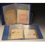 Stamps - postal reply cards in two files,