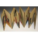Chinese Erotica - a concertina pillow book, Shunga, of ten double boards,