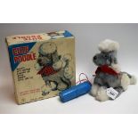 A Yonezawa Toys, Japan, Cute Poodle remote control model dog, grey and white fur,