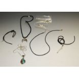 Jewellery - a silver and enamel pendant on silver chain; a silver Celtic pendant on silver chain;