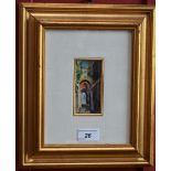 M Peab** Capri Street indistinctly signed, oil, 9cm x 4cm,