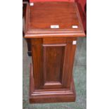 A mahogany plinth/pedestal, moulded square top,