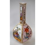 A 19th century Helena Wolfson vase, painted with colourful figural and floral panels, gilt borders,
