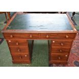 A Victorian mahogany twin pedestal writing desk,