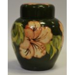 A Moorcroft Hibiscus ginger jar & cover,