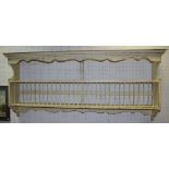 A substantial farmhouse pine plate rack,