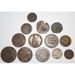 Numismatics - JOVIAN 363-364 AD bronze Roman coin; a silver Swiss 1759 Bern; 1829 and 1836 Baiocco;