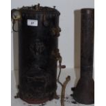 Model steam engine - a Stuart vertical boiler with chimney stack, pipe work,
