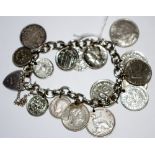 A silver padlock bracelet,