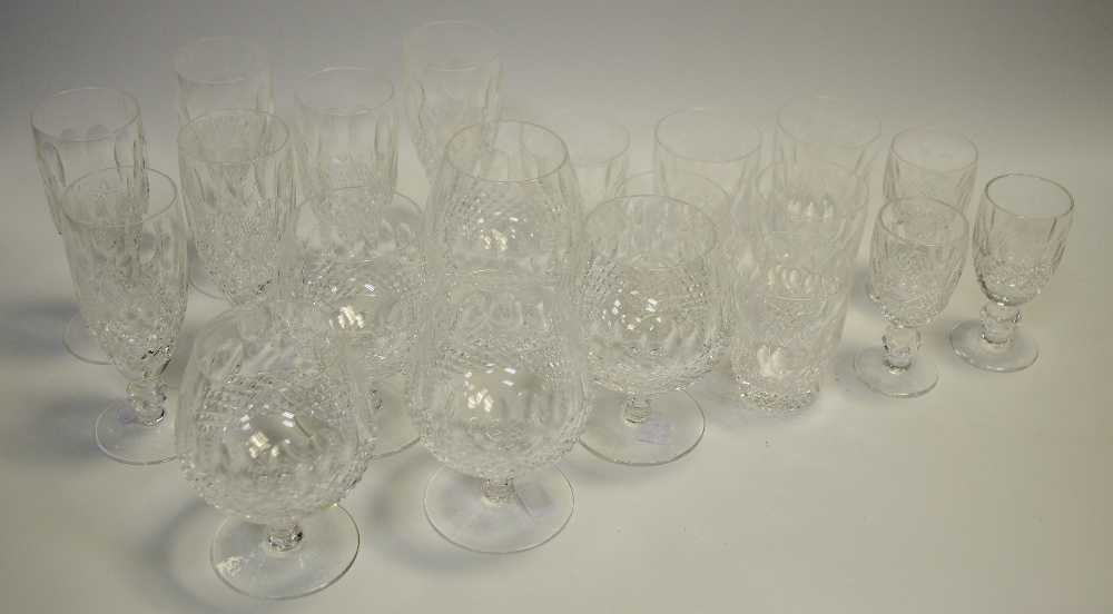 Waterford Crystal Colleen pattern including five brandy balloons, six champagne flutes,