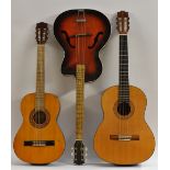 An Encore ENC36N model acoustic guitar, length of soundboard 44cm, total length 92cm,
