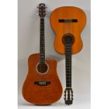 A Lorenzo 'Flame Series' six string acoustic guitar, model no.