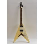 A Hohner Arbor Series 'Flying V' Electric Guitar, c.1980's, total length 112cm, complete with case.