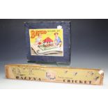 Toys - a vintage 1940's/50's Balyna table top cricket game; a Bayko No.