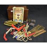 Militaria - WWI and later, including ribbons, shells, whistles, stripes, badges, etc.