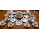 A Royal Albert Haworth pattern tea service, for eight, comprising large teapot, cups, saucers,