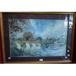 **Willowson Wallingford Bridge signed, dated 79, watercolour,
