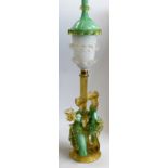 A Murano Venetian Glass Company lamp, formed as a dandy and his beau,