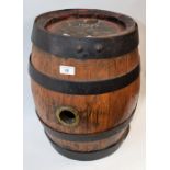 An early 20th century coopered oak Whitbread beer barrel/keg,