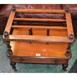 A Victorian walnut and mahogany three division Canterbury,