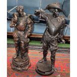 A large cast metal figure, labelled Don Cesar, 90cm high; another,