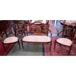 A Chippendale style mahogany three piece salon suite,