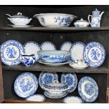 A large Chinese blue and white bowl, six character mark,