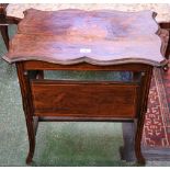 An Edwardian rosewood and marquetry metamorphic occasional/serving table,