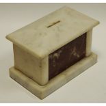 An unusual 19th century marble money box, c.