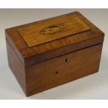 A Victorian mahogany sarcophagus tea caddy,